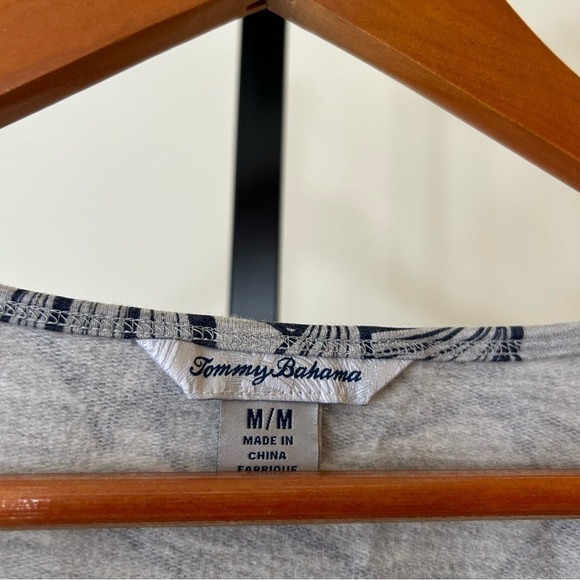 Tommy Bahama Heather Sands Dress Floral Wrap Tie Waist V-Neck Gray Blue Size M - Picture 4 of 7